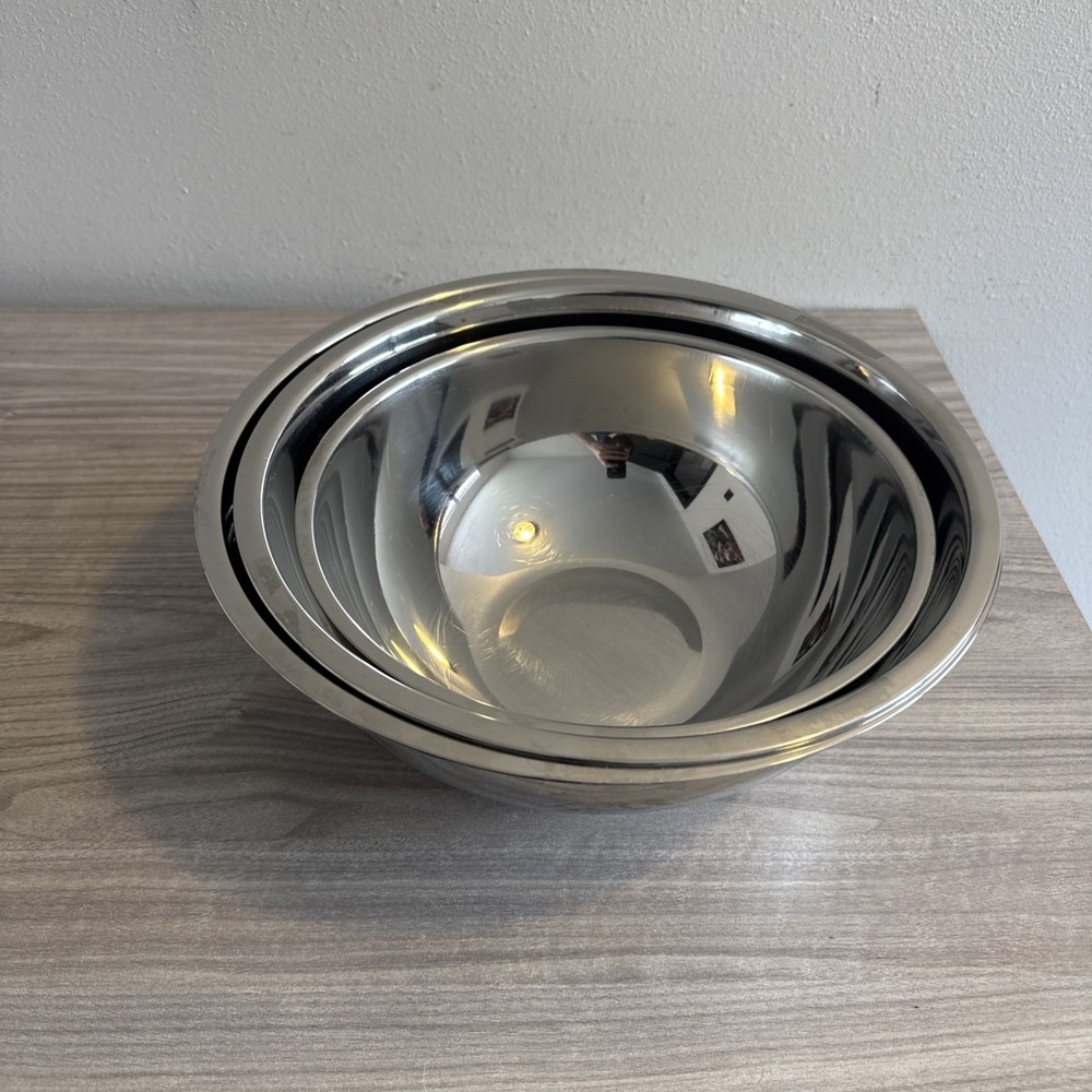 Williams Sonoma Open Kitchen Stainless Steel Mixing Nesting Bowls 2 4 6 Quarts